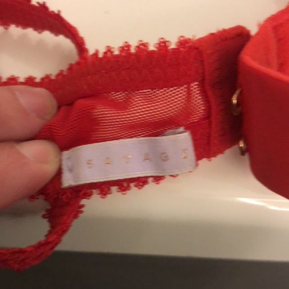Savage x Fenty Red Lace Bra - Picture 6 of 7